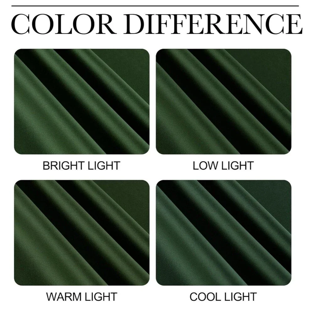 NICETOWN Dark Green Blackout Cafe Satin Curtains For Small Windows, 42